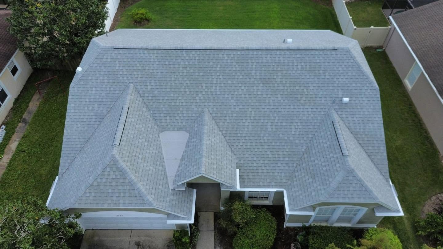 A home with a newly installed roof